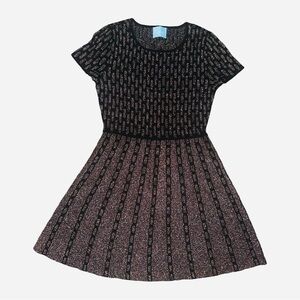 CeCe Metallic Glitter Effect Dress